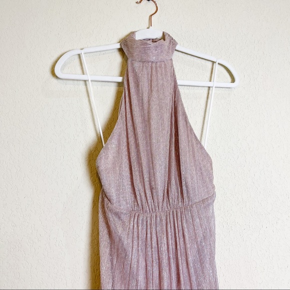 Show Me Your MuMu Collette Collar Dress Maxi Magic Mauve Glimmer Pink Size Small - Picture 3 of 9
